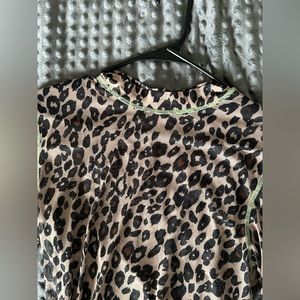 Sheer high-cut bodysuit leopard print 🐆